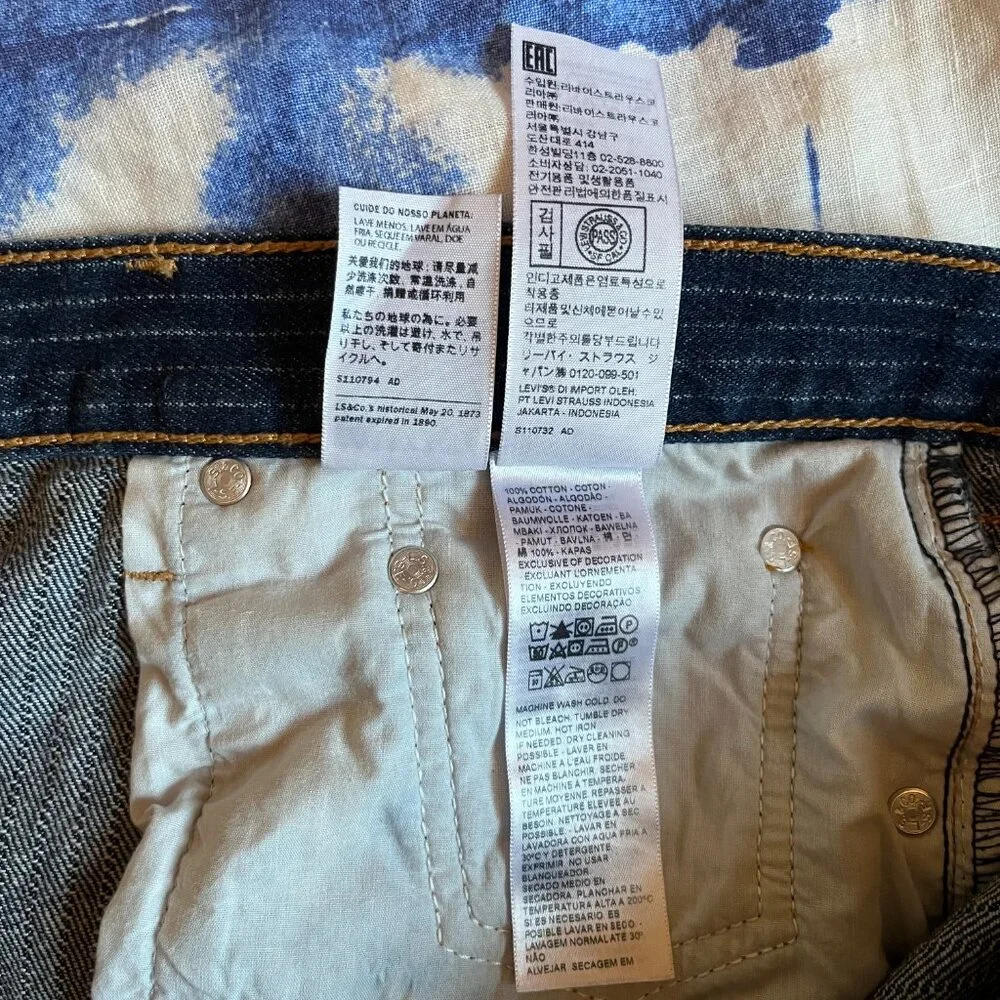 Levi's Blue Pin Stripe Straight Leg Jeans Classic Fit 34 - Picture 11 of 12